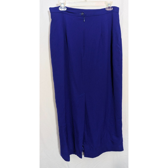 Vtg 90s Chas Reed & Company Cobalt Blue Worsted Wool Long Pencil Skirt Sz 14 P1 - Picture 4 of 5